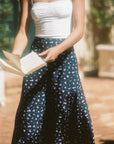 Women's Summer Floral Midi Silk Skirt|Azuriera