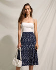 Women's Summer Floral Midi Silk Skirt|Azuriera
