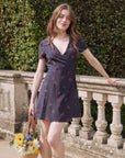 Summer Béatrice Cherry Printed Silk Dress|Azuriera