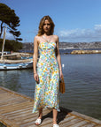 Hazel Floral Silk Midi Summer Dress|AZURIERA