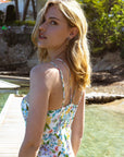Hazel Floral Silk Midi Summer Dress|AZURIERA