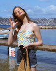 Chic Summer Floral Silk Top|AZURIERA