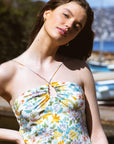 Chic Summer Floral Silk Top|AZURIERA