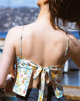 Chic Summer Floral Silk Top|AZURIERA
