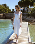 Chic Summer White Midi Dress | AZURIERA