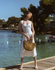 Chic Summer White Midi Dress | AZURIERA