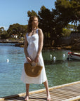 Chic Summer White Midi Dress | AZURIERA