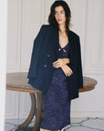 Pénélope Purple Leopard-Printed Slip Slik Dress｜AZURIERA