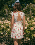 Rosa White Floral Silk Dress | AZURIERA