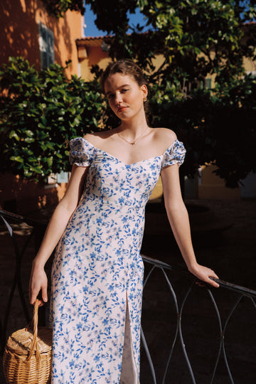 Dominic Summer Floral Silk Dress | AZURIERA