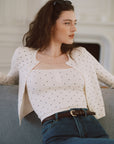 AZURIERA Nicole Knit Set – Polka Dot Cardigan and Camisole Duo