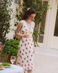 AZURIERA Marie Silk Slip Dress with Floral Print & Lace Trim