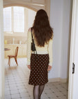 AZURIERA Cassie Silk Polka Dot Skirt – 100% Mulberry Silk Bias Cut