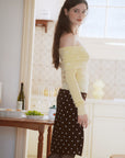 AZURIERA Lottie Knit Top – Off-Shoulder Wool Blend with Bow Details