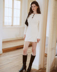 AZURIERA Odessa Knit Dress – Cashmere Blend White A-Line Mini Dress
