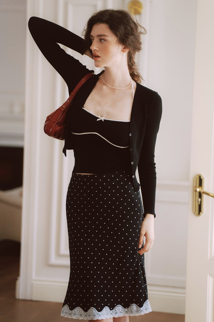 AZURIERA Lisa Knit Top – Halter Neck Bow Detail Summer Knit