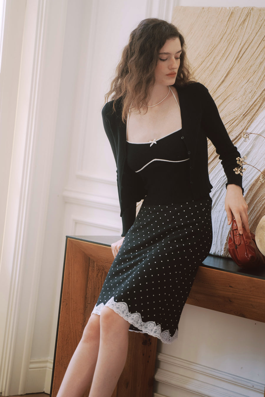 AZURIERA Lisa Knit Top – Halter Neck Bow Detail Summer Knit