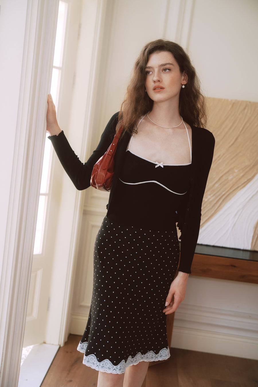 AZURIERA Lisa Knit Top – Halter Neck Bow Detail Summer Knit