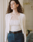 AZURIERA Nicole Knit Set – Polka Dot Cardigan and Camisole Duo