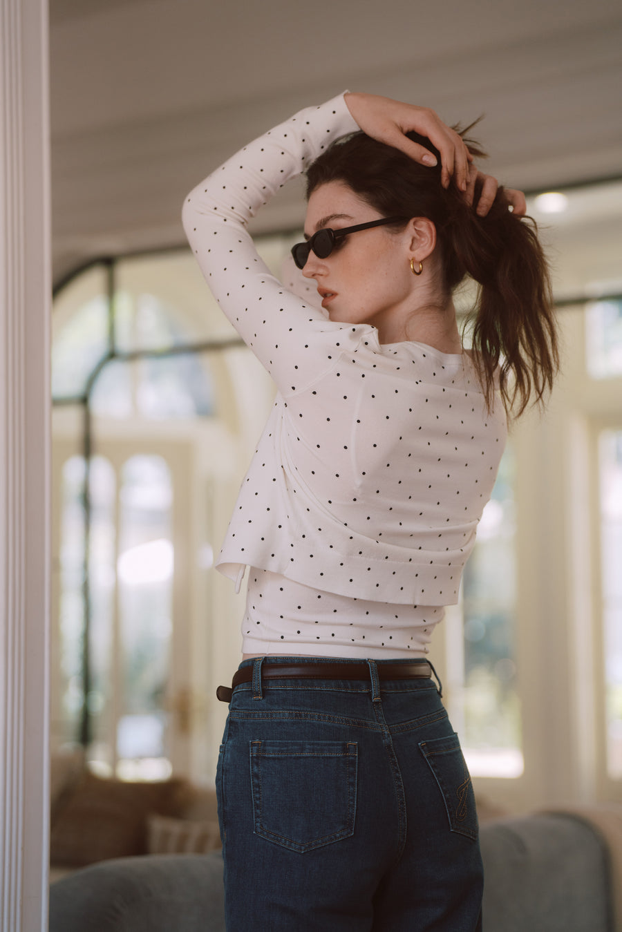 AZURIERA Nicole Knit Set – Polka Dot Cardigan and Camisole Duo
