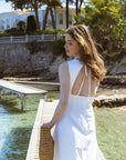 Chic Summer White Midi Dress | AZURIERA
