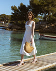Chic Summer White Midi Dress | AZURIERA