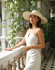 Women's Summer Linen Mini White Dress｜Azuriera